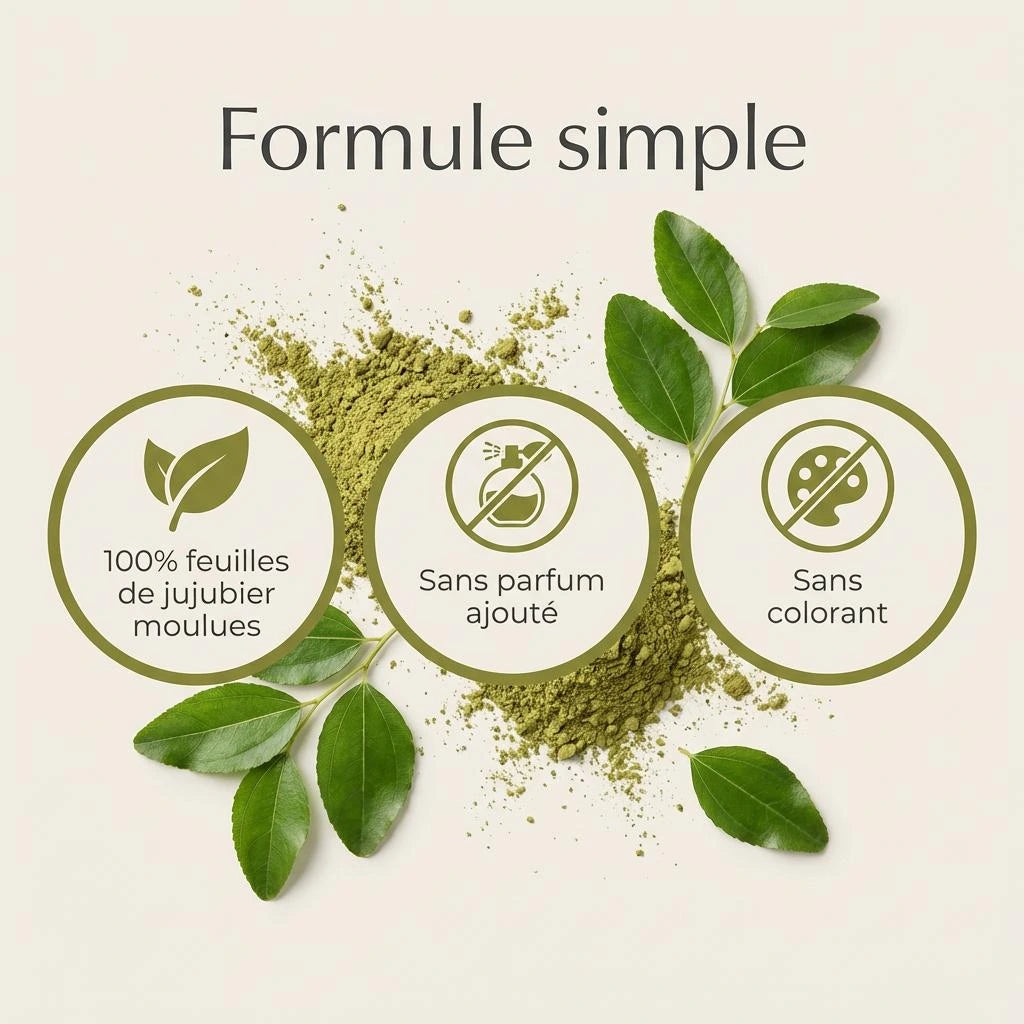 Poudre de Sidr à la formule simple – feuilles de jujubier moulues sans additifs, usage externe